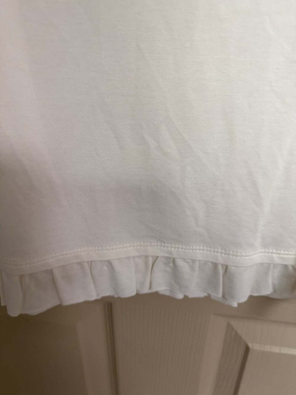 LOGO Layers Lori Goldstein Ivory Ruffle Hem Tank Top Medium - Picture 5 of 5